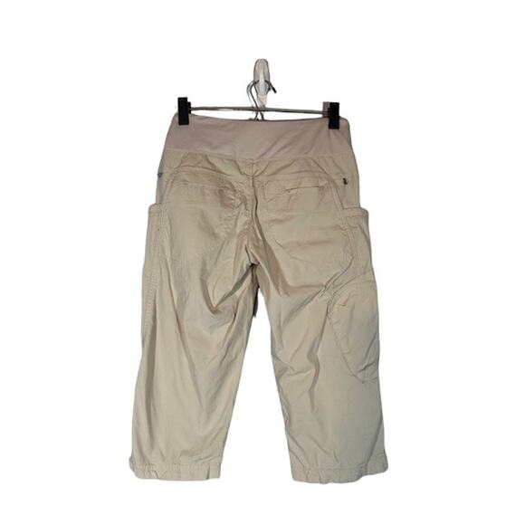 Prana Cream Maternity Cotton Blend Cropped Capri Pants Women Sz S - Picture 2 of 11